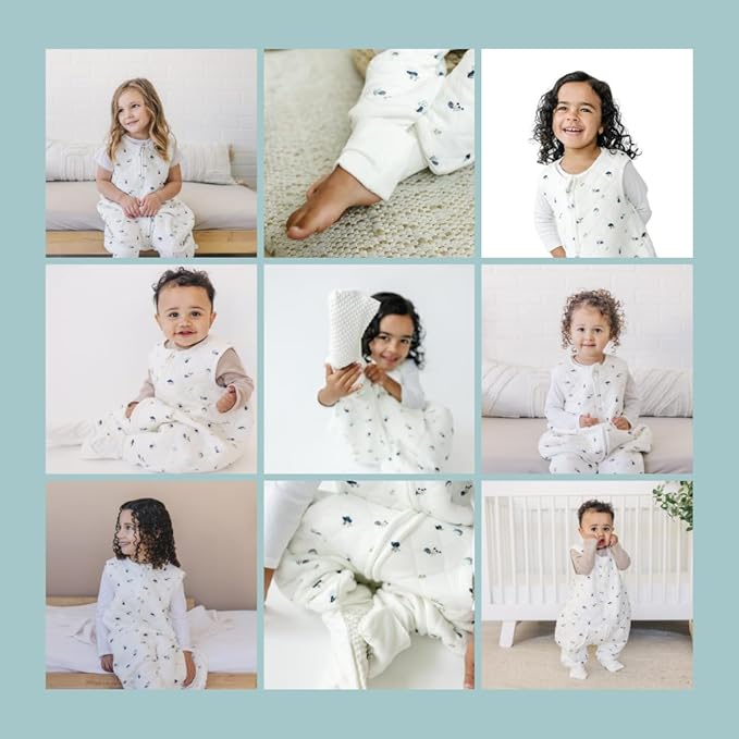 Tealbee Dreamsuit Toddler Sleep Sack with Feet – Walker Sleep Bag with Legs, Rayon made from Bamboo, Winter 1.5 TOG, 2-Way Zipper, 3T-4T - Mushroom