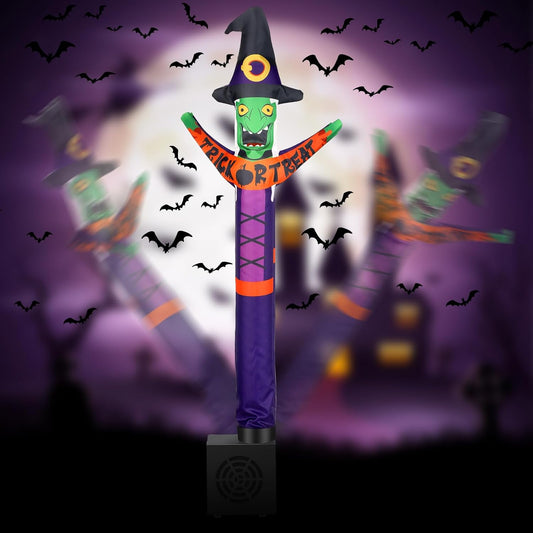 Halloween Wacky Waving Inflatable Tube Guy Gift Witch Mini Inflatable Tube Man with Blower Desktop Ghost Air Tubes Toy Inflatable Man Dancing Small Desk Decorations for Halloween Party Decor