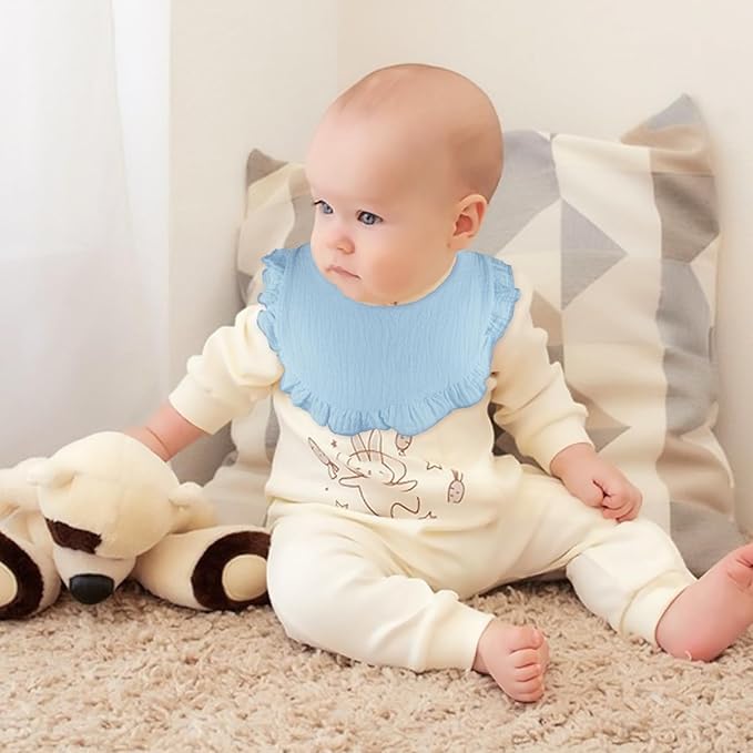 EllieHouse Baby Bibs for Girls Boys 10Pack Muslin Drool Teeth Drooling Teething Bibs Muslin Cotton for Infant Toddler