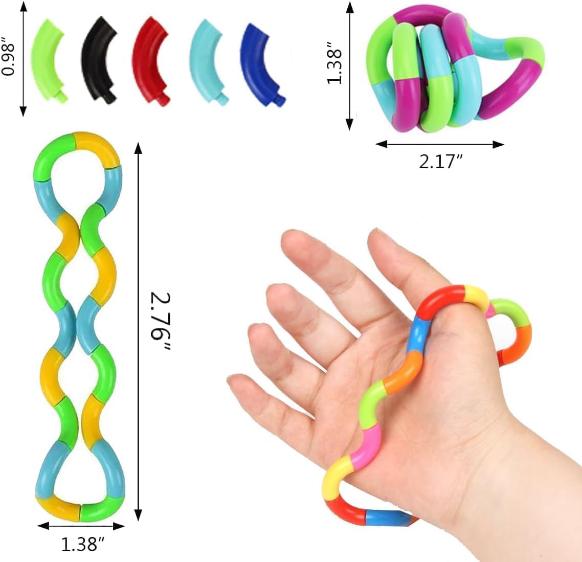 100PCS Random Multicolored Quiet Fidgets Toys for Unique Fidget Experience, Anti Anxiety Sensory Toys Combine into New Shapes,Brain Imagination Tools,Party Supplies