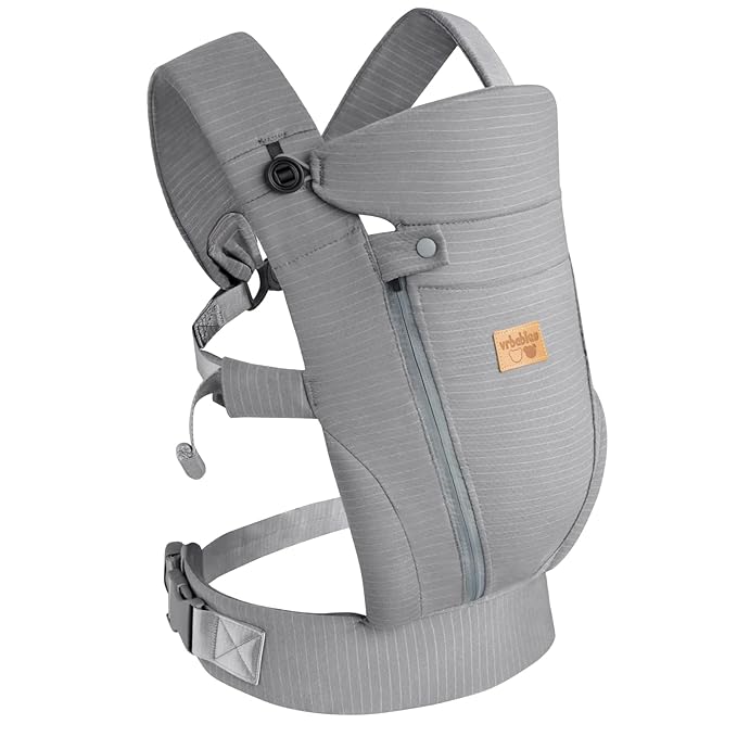 New Upgrade Ergonomic Baby Carrier Newborn Toddler Wrap Carrier,Hands Free Baby Sitting Sling,Breathable,Perfect for Infants/Chest Sling for Babies Shower Gift (Striped Dark Grey, Upgrade-with Belt)