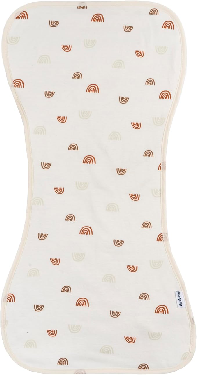 Gerber Baby Unisex Burp Cloths Rust Tan, Size 10.5" x 21" (Pack of 60)