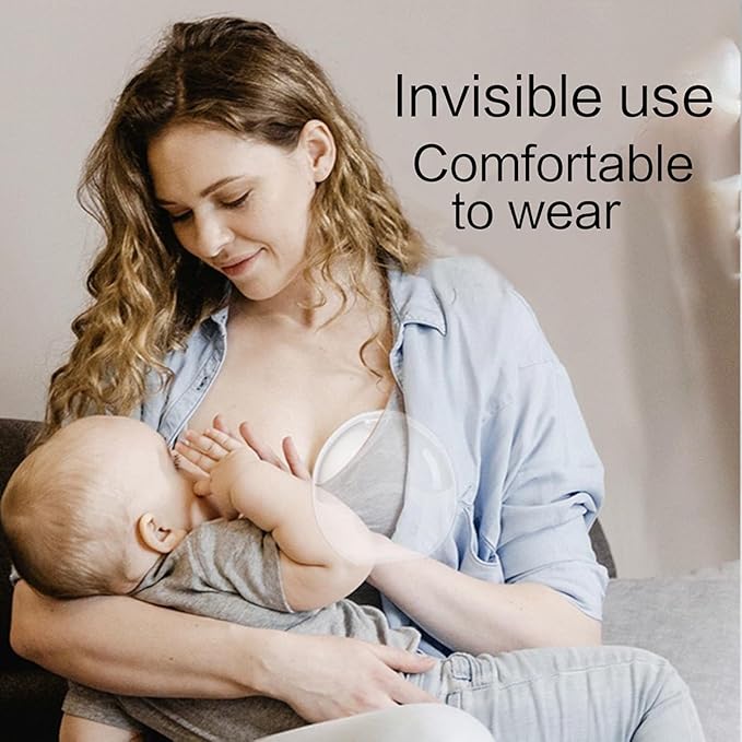 Breast Shells with Plugs, Milk Saver, Nursing Cups, Nursing Moms to Ease Nipple Pain, BPA-Free and Reusable, Protect Sore Nipples for Breastfeeding (Pink, 2 Count))