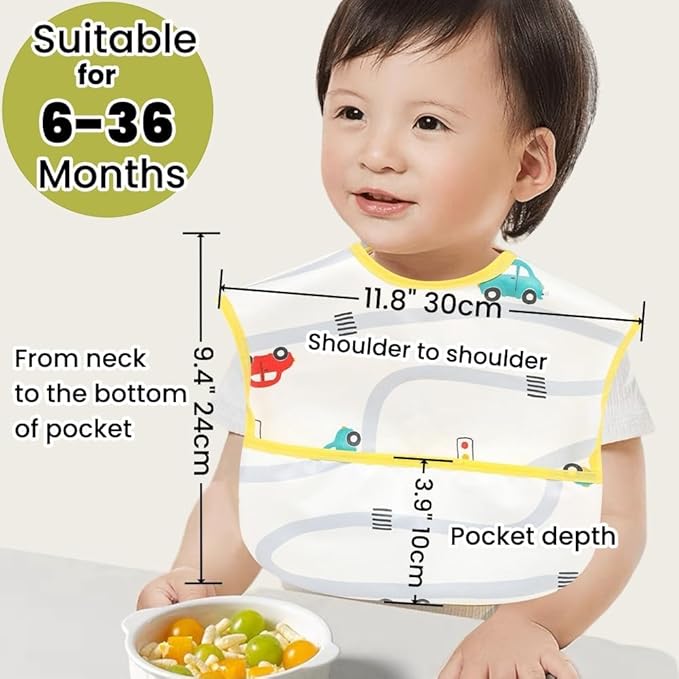 TSD Baby Bibs Waterproof Feeding Bibs 5pack Adjustable Mealtime Poctet Bib for Newborn Toddler Infant Easy Clean Durable Baby Essentials Shower Gift