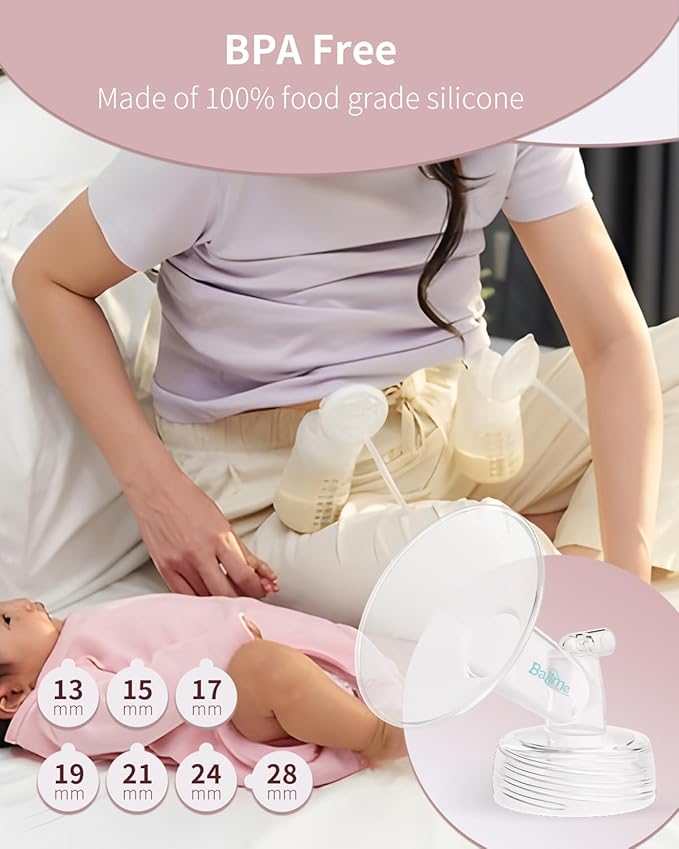 19MM Wide-Mouth Flange Spectra Replacement Pump Parts for S1 S2 - Exact Fit Medical Grade Flanges Breast Pump Parts - BPA Free Spectra Pump Parts - Perfect for Travel & Working Moms (2-Pack)