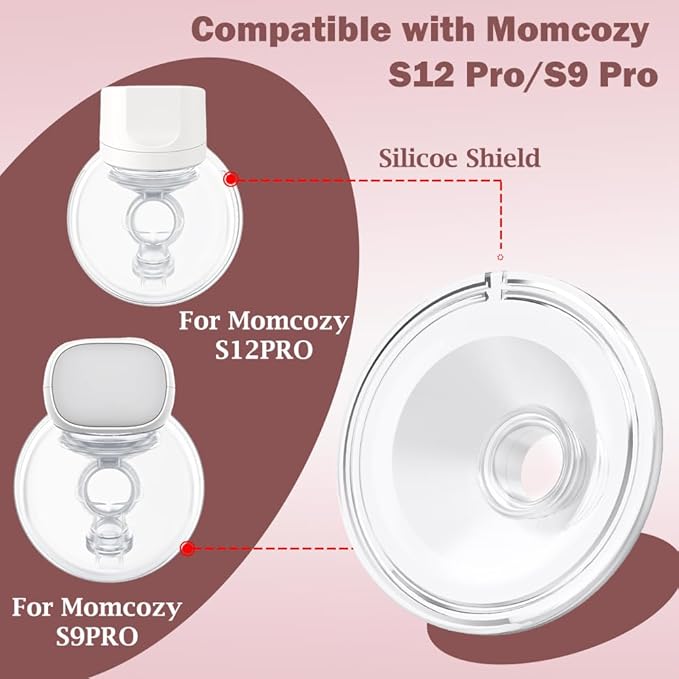 2pcs Silicone Flange 27mm Compatible with Momcozy S12 Pro/S9 Pro/S12 Breast Pump,TSRETE S12/Kmaier S12 Wearable Breast Pumps, Shield 27mm Flange Parts