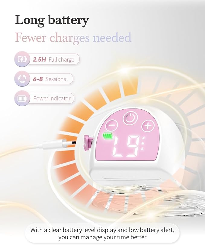 KISSBOBO ABP-1508 Hands Free Breast Pump Wearable with Storage Bag, Wearable Breastfeeding Pump Strong Suction, Low Noise, 3 Modes 9 Levels, with 21/24mm Insert/Flange, 2 Pack (White)