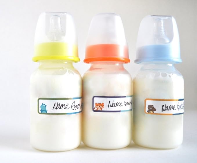 Lil' Labels Daycare Value Pack Bottle and Clothing Labels, Waterproof, Animal Friend, Highlighter