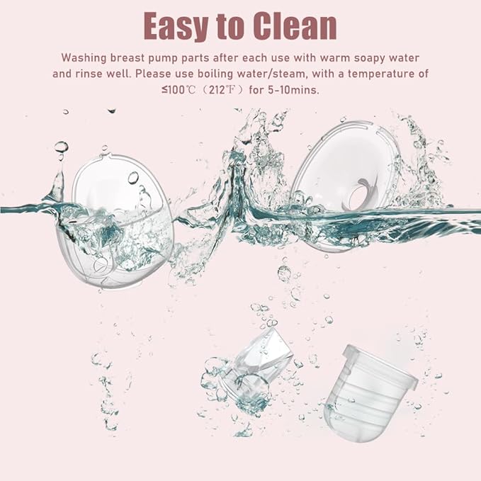 Two Full Sets Breast Pump Parts with 24mm Flange Compatible with Lansinoh Discreet Duo/NCVI/Nuliie/NICEGREEN Life/Zooawa S32 Breast Pump Replacement Parts,S32 Pump Parts,Extra Duckbill Valve&Diaphragm