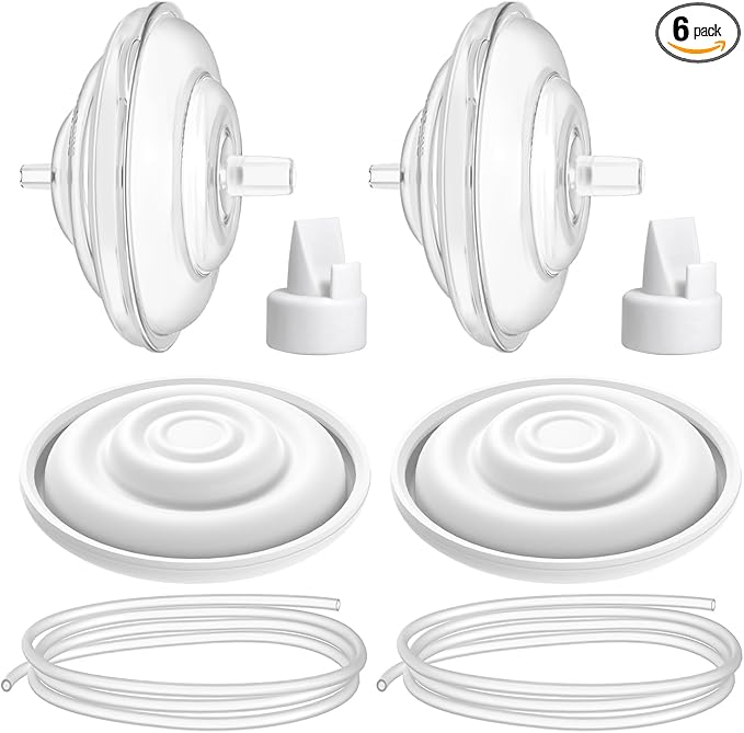Electric Breast Pump Parts Compatible with Spectra S1/S2/9 Plus, Duckbill Valves, Backflow Protector Membrane and Tubes (Not Original Spectra Accessories)