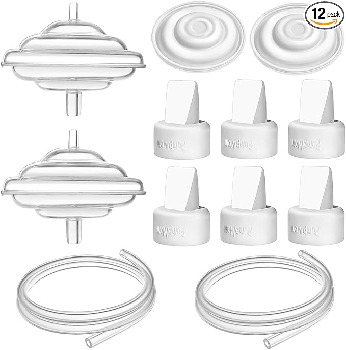 PumpMom-us Breast Pump Parts for Spectra, Replace Duckbill Valves Tubes Backflow Protector Membrane for Spectra S1 S2 9 Plus Breastpumps