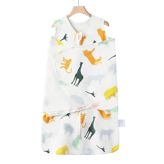 Swaddle-Blanket Baby Girl & Boy Swaddles Newborn Infant Transition 100% Cotton Wrap Blankets, 3-Way Adjustable Wearable Blanket, TOG 1.0 (Colorful Zoo, 3-6 Month)