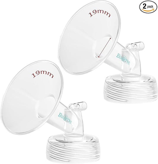 19MM Wide-Mouth Flange Spectra Replacement Pump Parts for S1 S2 - Exact Fit Medical Grade Flanges Breast Pump Parts - BPA Free Spectra Pump Parts - Perfect for Travel & Working Moms (2-Pack)