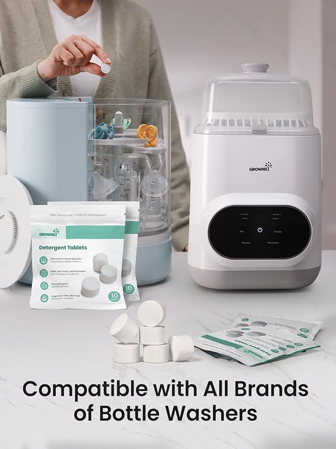 GROWNSY Washing Tablets 40PCS Detergent for Momcozy, Baby Brezza Bottle Washers, Bottle Washer Tablets Compatible with All Brands Baby Bottle Washers