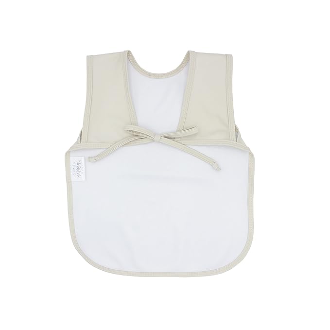 BapronBaby Minimalist Champagne Bapron - No Neck Tie Safer Bib for Baby & Toddler - Soft Waterproof Stain Resistant - Machine Washable - Sz Preschool 3-5yrs