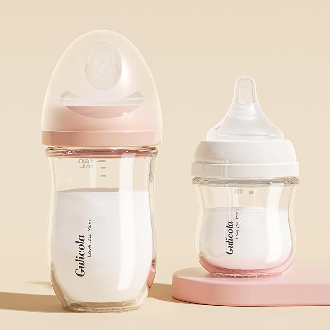 Gulicola Natural Flow Baby Bottle Silicone Nipple Level 1, Slow Flow (S), 1+ Months, 3 Counts (Pack of 1)