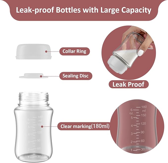 Pump Parts Compatible with Spectra S1/S2/9Plus Breastpump, Full Set Replacement Parts for Spectra Include 21mm Flange,Duckbill Valve,Backflow Protector,Tube,Bottle, Not Original Spectra S2 Accessories