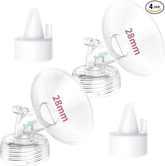 28MM Flange and Duckbill Valve Set Compatible with Spectra S1 S2 9 Plus, Wide Mouth Breast Pump Replacement Parts, Multiple Size Options 13–30mm, Not Original Accessories