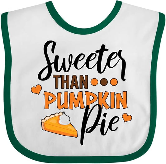 inktastic Thanksgiving Sweeter Than Pumpkin Pie Baby Bib