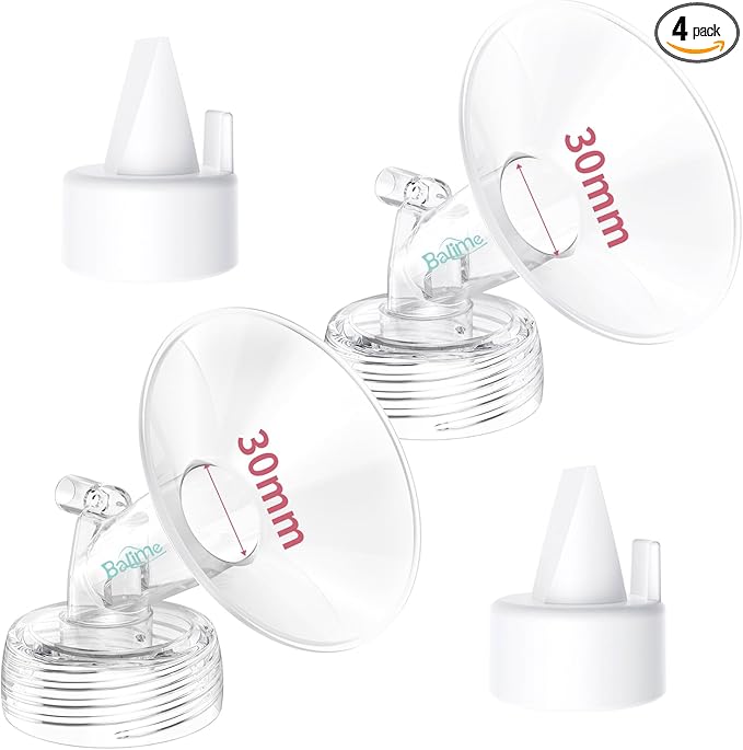 Electric Breast Pump Parts Compatible with Spectra S1/S2/9 Plus, 2Pcs Duckbill Valves and 2Pcs 30mm Flange (Not Original Spectra Accessories)