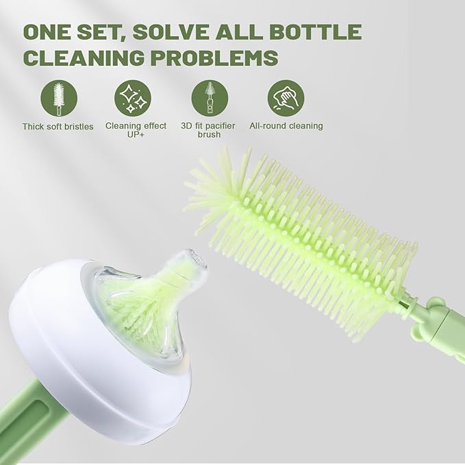 Baby Bottle Cleaner Brush Set Travel Baby Bottle Cleaning Kit Toddler Cleaning Set Travel Bottle Cleaner Kit After Birth Essentials for Mom Kit Toddler Travel Essential Convenience kit