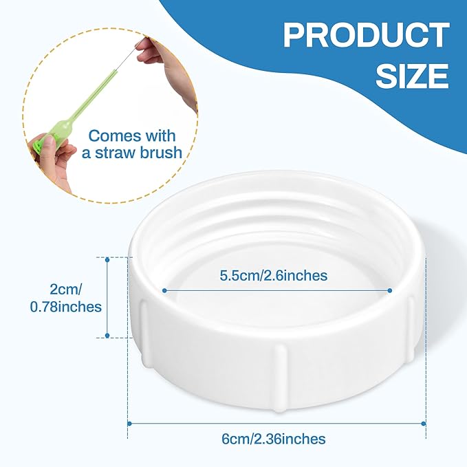 Travel Bottle Caps for Dr Brown Wide Neck Bottle, Bottle Lids Replacement with Sealing Gasket (Compatible with 5oz and 9oz, 4, Count)