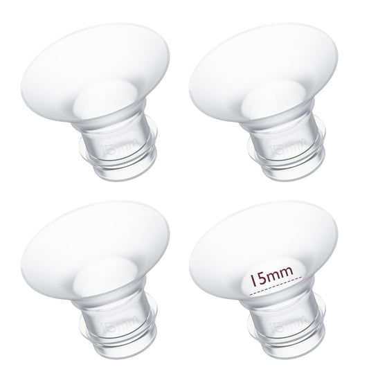 Momcozy Flange Insert 15mm Compatible with 24mm Flange/Shield of Most Pumps, Insert for Breast Pump Replacement Accessories, 4PCS 15mm