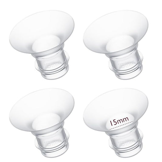 Momcozy Flange Insert 15mm Compatible with 24mm Flange/Shield of Most Pumps, Insert for Breast Pump Replacement Accessories, 4PCS 15mm