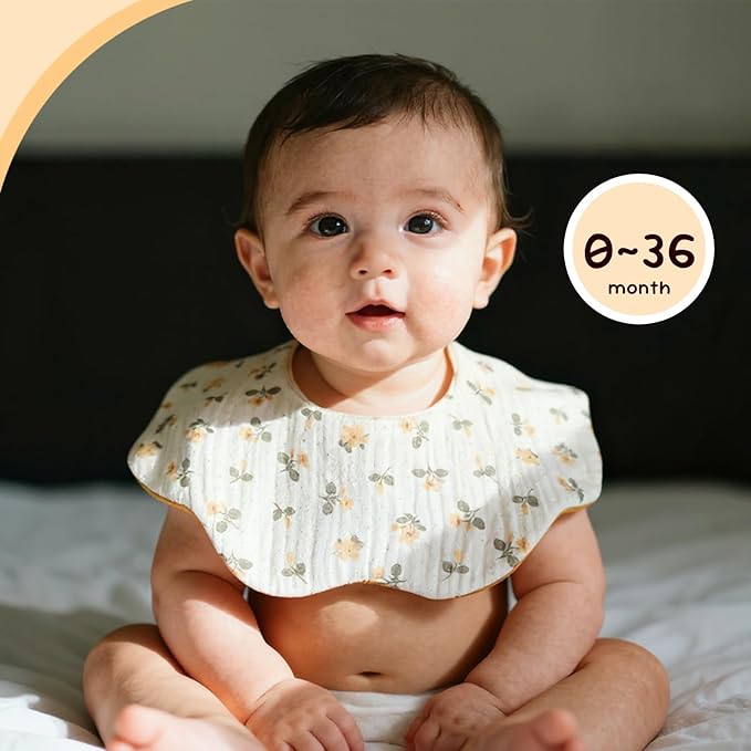 Baby Bibs Muslin Bibs for Baby Girl Boy for Drooling and Teething 10 Pack