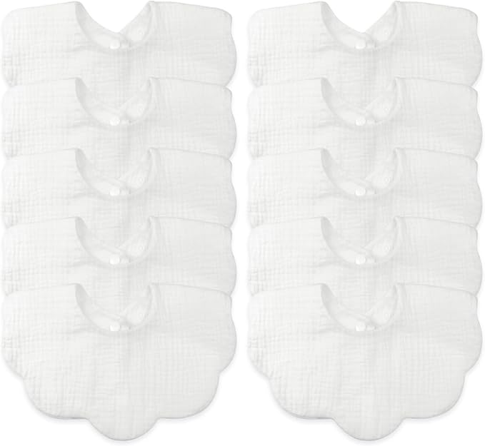 Baby Bibs Muslin Bibs for Baby Girl Boy for Drooling and Teething 10 Pack