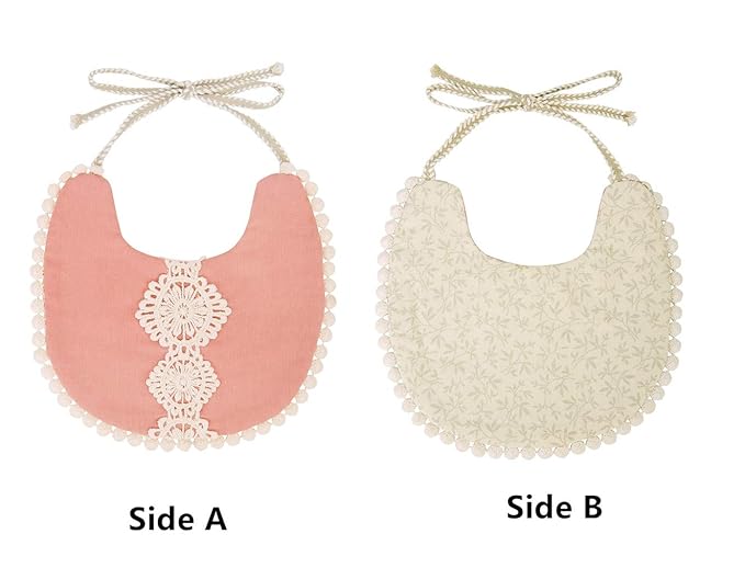 GZMM Baby Bib For Girls,Reversible Waterproof Handmade Natural Cotton Baby Drool Bib 0-12 months 3 Pack
