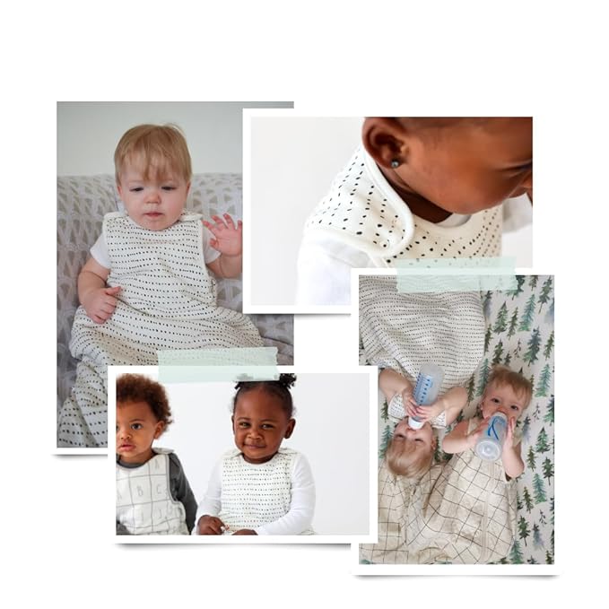 Tealbee Grow with Baby Sleep Sack – Adjustable Fit 6–24 Months for Babies & Toddlers, Soft Rayon from Bamboo Sleep Bag, Winter 1.5 TOG Wearable Blanket with 2-Way Zipper – Brushed Dots