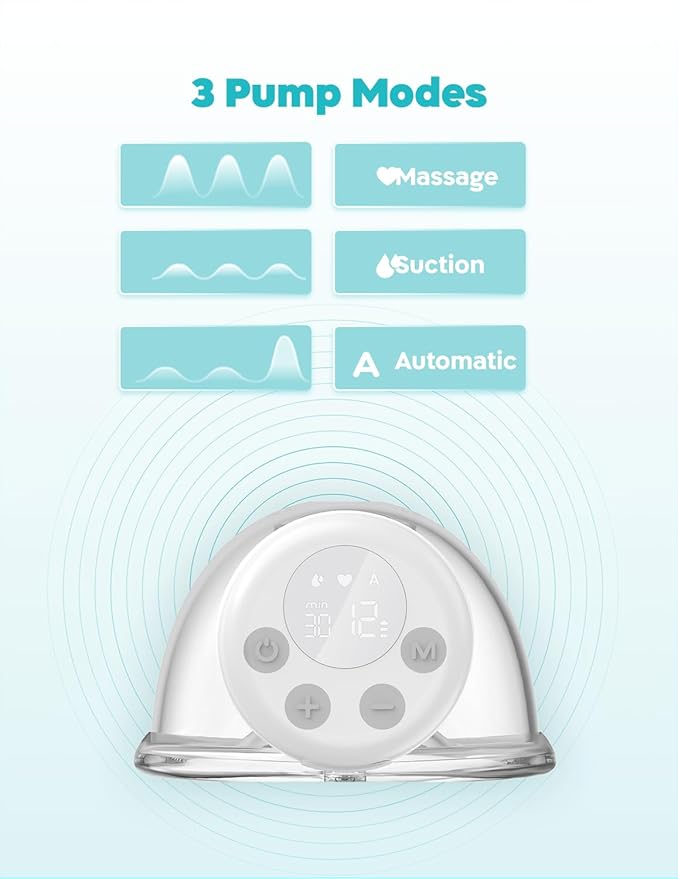 Pump Up Portable Breast Pump Hands Free - Wireless in-Bra Wearable Breast Milk Extractor, Smart Modes & Suction Levels, Extended Battery Life, Ultra Quiet Motor, 180mL Capacity, Double Pack