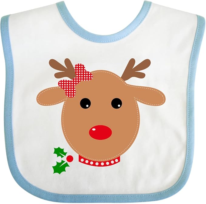inktastic Girl Reindeer Baby Bib