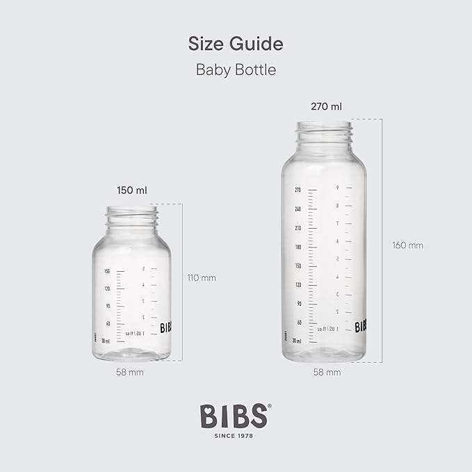 BIBS Baby Bottle 5 oz / 150 ml - BPA-Free, Dishwasher Safe - Compatible with BIBS Bottle Sets (Sold Separately)