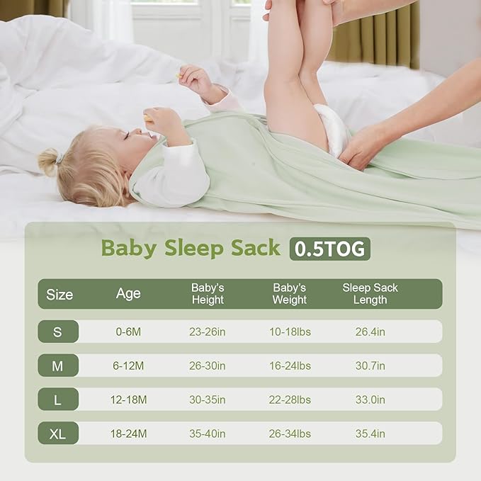 3 Pack Baby Sleep Sack 18-24 Months 100% Cotton TOG 0.5 Baby Sleeping Bag 2-Way Zipper Toddler Wearable Blankets Comfy Stretchy Summer Sleep Sacks