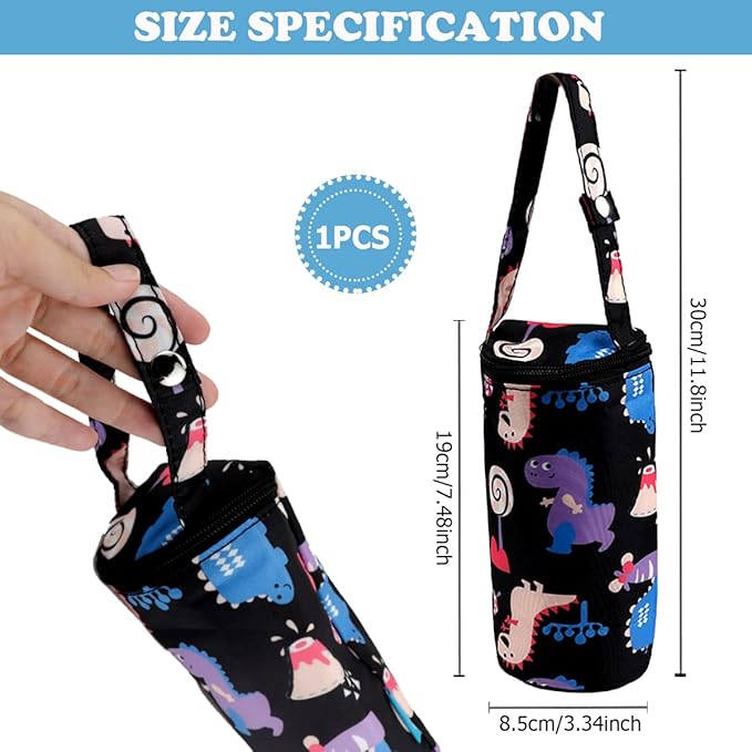 Insulated Baby Bottle Bags - Portable Travel Feeding Bag to Keep Milk Warm - Thermal Insulated for Newborn Toddler (Black)
