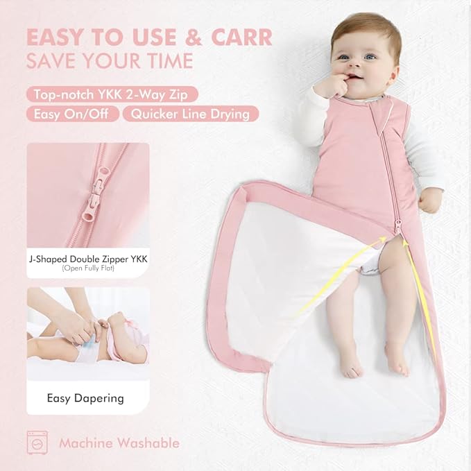 HAPIU Rayon Made from Bamboo Winter Baby Sleep Sack 2.5 TOG, 2-Way Zipper YKK, Warm Quilted Wearable Blanket