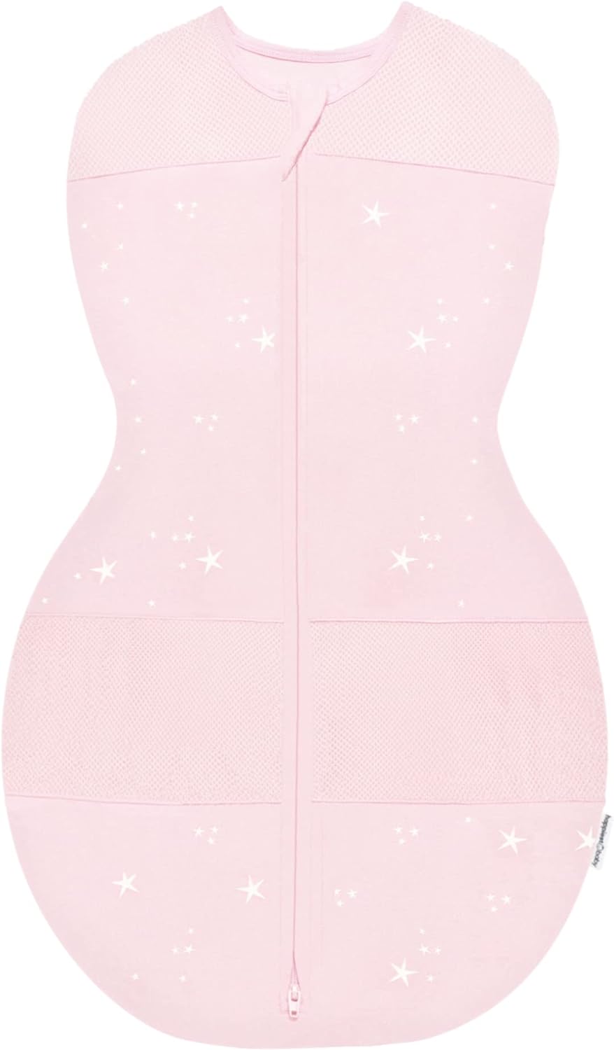 Happiest Baby Sleepea 5-Second Swaddle - 100% Organic Cotton Baby Swaddle Blanket - Doctor Designed Promotes Healthy Hip Development (Rose Stars, Medium)