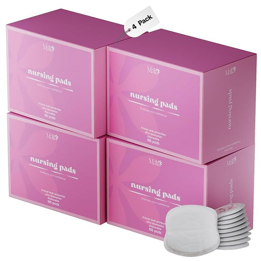 Maya by Biopure Disposable Nursing Pads for Breastfeeding | Ultra Absorbent Disposable Breast Pads with 5-Layer Protection for Breastfeeding and Pumping Moms | Individually Wrapped (400 Count)