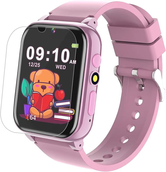 Goodatech 1.69'' Kids Smart Watch for Kids Boys Girls, HD Camera,26 Puzzle Games,Video Music Player,Pedometer,Flashlight,Alarm Clock, Christmas Birthday Gifts for 4-12 Years Children (Pink)