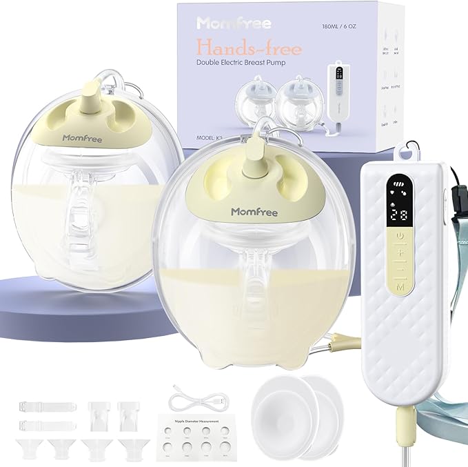Breast Pump Hands Free K3 Updated, Wearable Breastfeeding Pump with Soft Double-Seal Flange, 1800mAh Long Battery Life & LED Display, 3 Modes & 9 Levels Electric Breast Pumps Portable,15-24mm