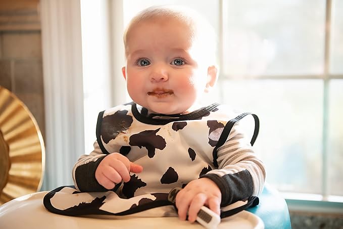 BapronBaby Animal Prints Bapron - No Neck Tie Safer Bib - Baby & Toddler - Soft Waterproof - PVC, BPA & Phthalate Free - 6m+
