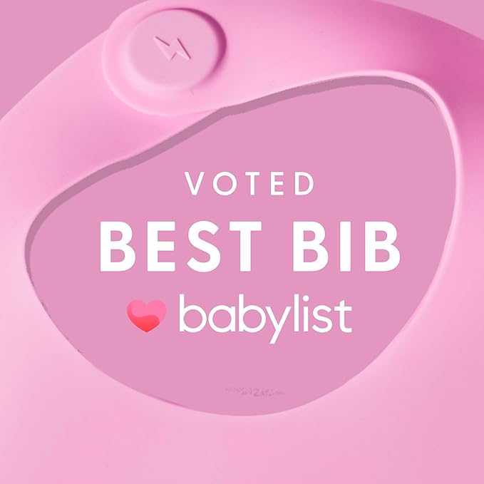 Magnetic Silicone Bibs 2-Pack Waterproof, Dishwasher Safe, BPA Free Food-Grade, Baby Feeding Bib