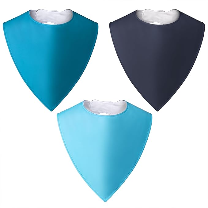 Adult Absorbent Drool Bandana Bibs, Large Soft Bibs Set for Special Needs,Teens,Big Kid 13+ Years Boy Girl Men Women,3 Pack