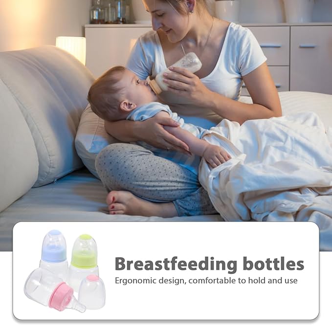 Kisangel Newborn Baby Bottles 6pcs Miniature Plastic Rice Feeder Mini Food Bottles Pp Cereal for Travel Rice Cereal