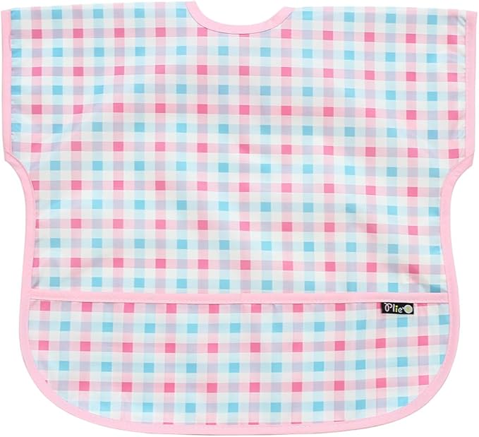 Short Sleeve Waterproof Bib for Toddlers – Feeding Apron for Mealtime, Daycare, Self-Feeding & Messy Play, Baby Bib