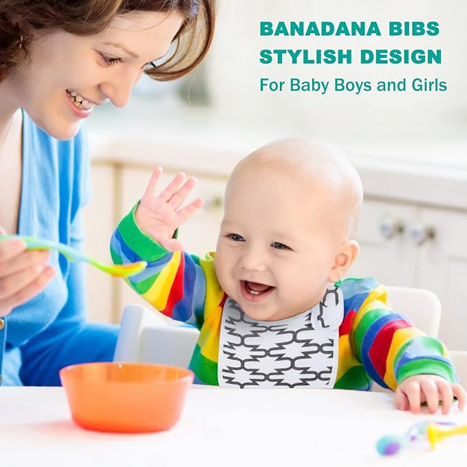 Baby Bibs Soft and Absorbent Organic Cotton Bandana Drool Bibs Set for Boys Girls Newborn 0-36 Months