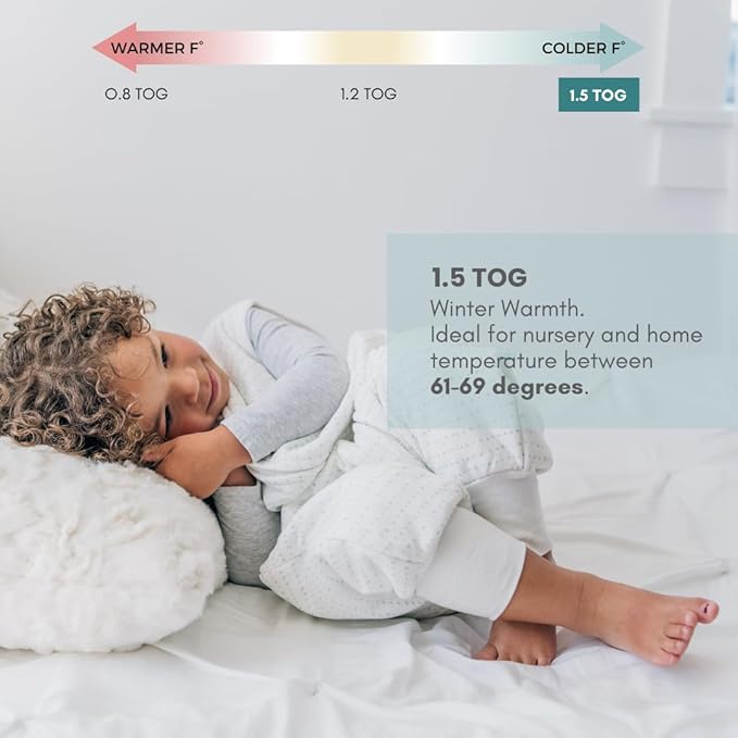 Tealbee Dreamsuit Toddler Sleep Sack with Feet – Walker Sleep Bag with Legs, Rayon made from Bamboo, Winter 1.5 TOG, 2-Way Zipper, 3T-4T - Brushed Black