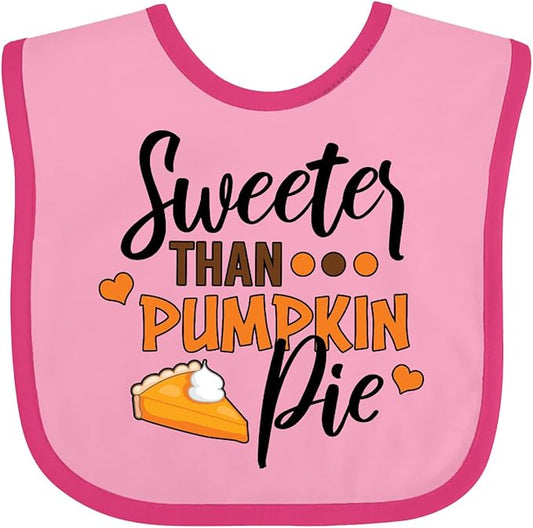 inktastic Thanksgiving Sweeter Than Pumpkin Pie Baby Bib
